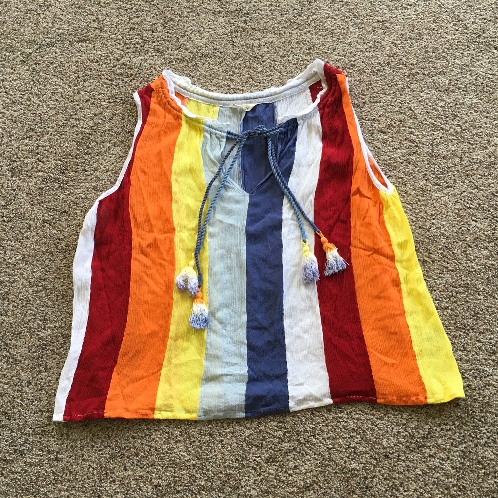 Rocks and Indigo, Colorful Striped Boho Top
